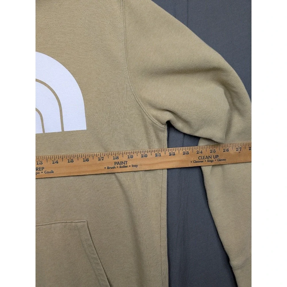The North Face Fleece Hoodie‎ Tan Beige Graphic Logo Pullover Men's Size L